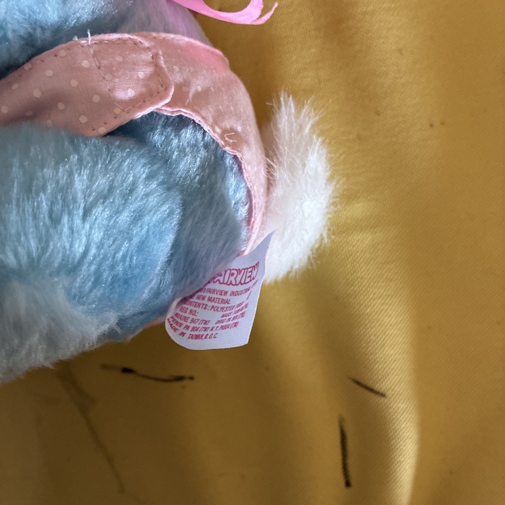 1989 FAIRVIEW BUNNY Rabbit BLUE White Feet Plush Stuffed Animal Toy Vintage 10" - Picture 4 of 11